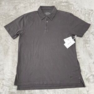 Frame Classic Polo Shirt Mens Small Faded Noir Black Cotton Stretch New NWT